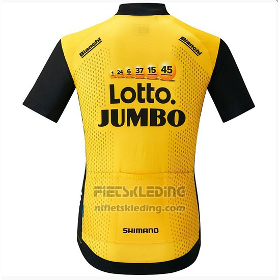 2018 Fietskleding Lotto NL Jumbo Geel en Zwart Korte Mouwen en Koersbroek